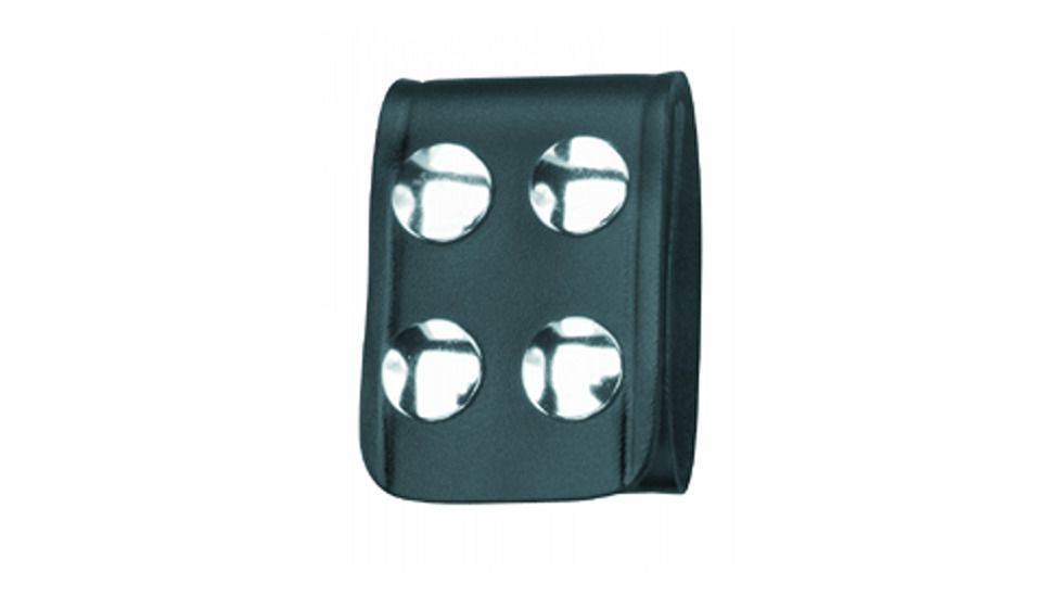 Gould &amp; Goodrich Quad Snap Belt Keeper 4-Pack, Nickel, Black Weave, B129-4W