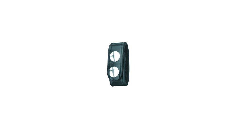 Gould &amp; Goodrich Leather Belt Keeper, Double Standard Snap, Single, Black, B76