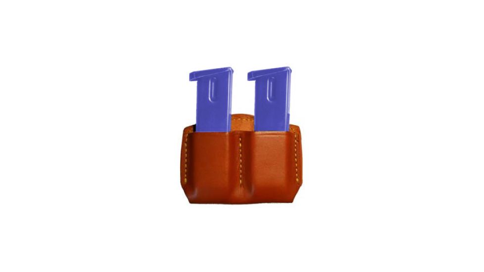 Gould &amp; Goodrich Double Magazine Pouch, 3, Beretta 84, 9mm, .40, Chestnut Brown, 881-3