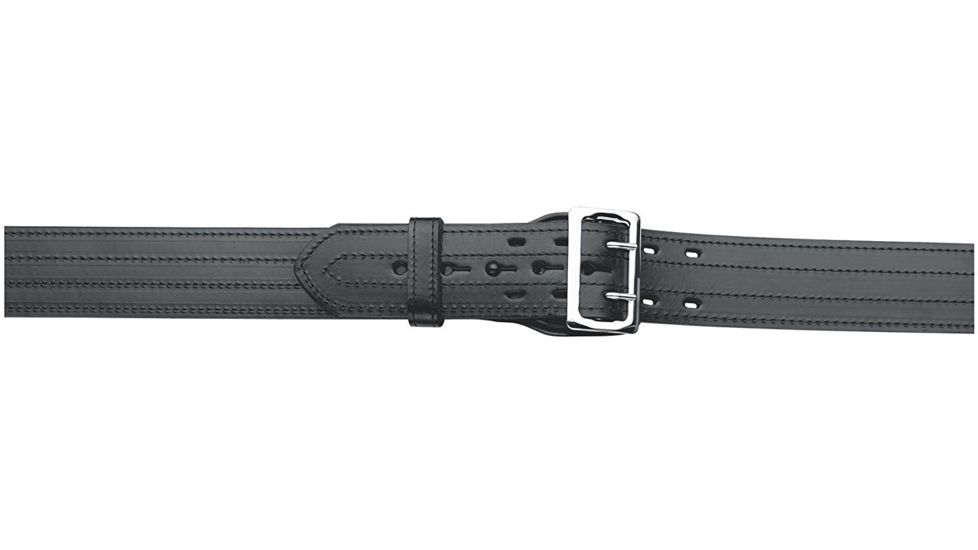 Gould &amp; Goodrich K-Force Lined Duty Belt, 24, Brass Buckle, Black Weave, K59-24FLWBR