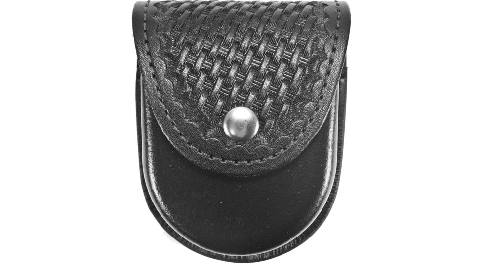 Gould &amp; Goodrich K-Force Double Handcuff Case, Nickel, Black Weave, K596W