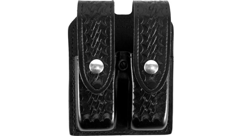 Gould &amp; Goodrich Double Magazine Case w/Snap Closure, Basket Standard Snap - Beretta 92/96, Black Weave, B627-3W