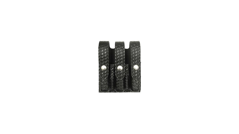 Gould &amp; Goodrich Triple Magazine Case, Glock 17, 22, 31, Nickel, Black Weave, K630-3W