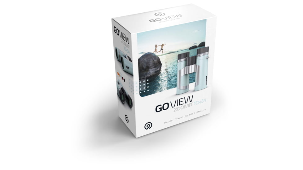 GoView ZOOMR 10x34mm Roof Prism Binoculars, Miami Blue, 4260527415978