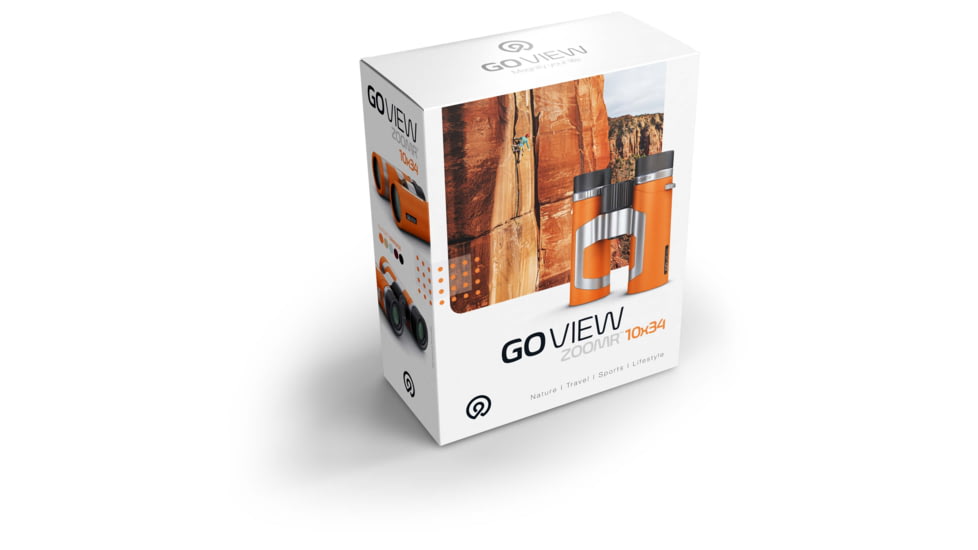 GoView ZOOMR 10x34mm Roof Prism Binoculars, Sunset Orange, 4260527415930
