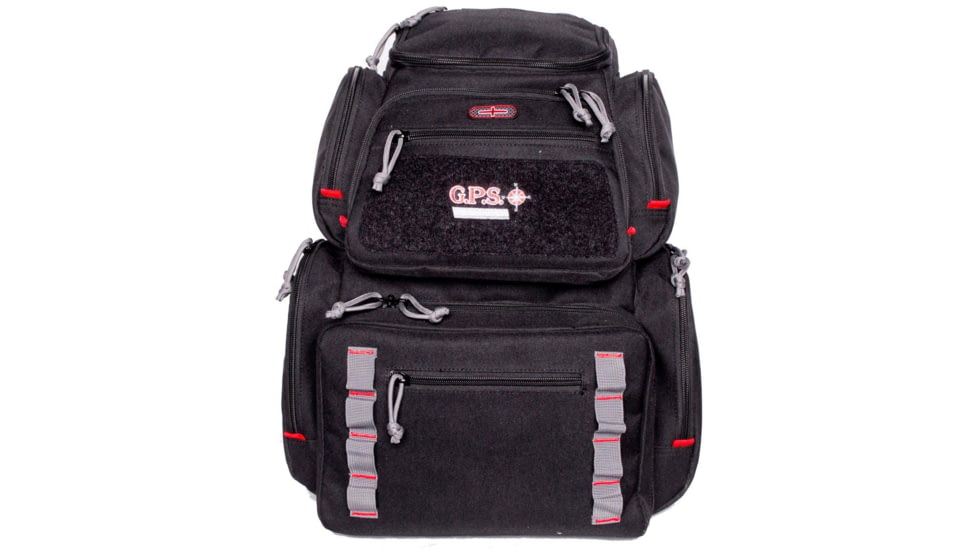 GPS Pistolero Backpack w/ Cradle For 5 Handguns, Black, GPS-1712BPB