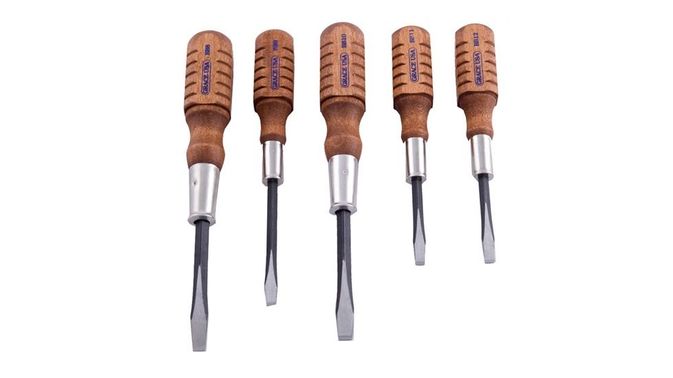 Grace USA Browning Screwdriver Set, 5 Pcs, Wood, GRHG5