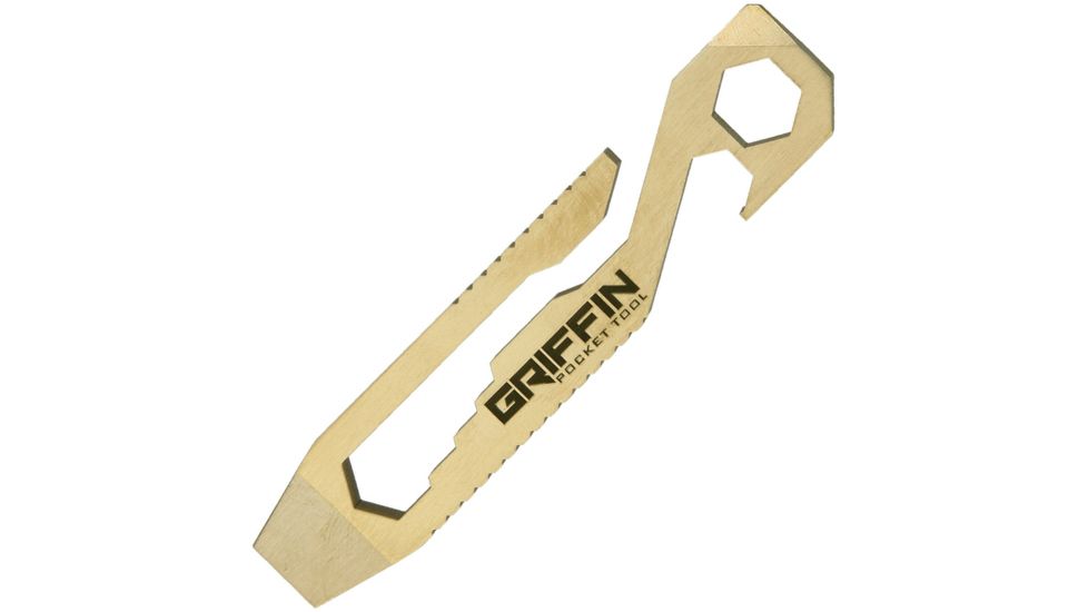 Griffin Pocket Tool GPT Pocket Tool Brass Fixed Blade Knife, Handle GPTBR