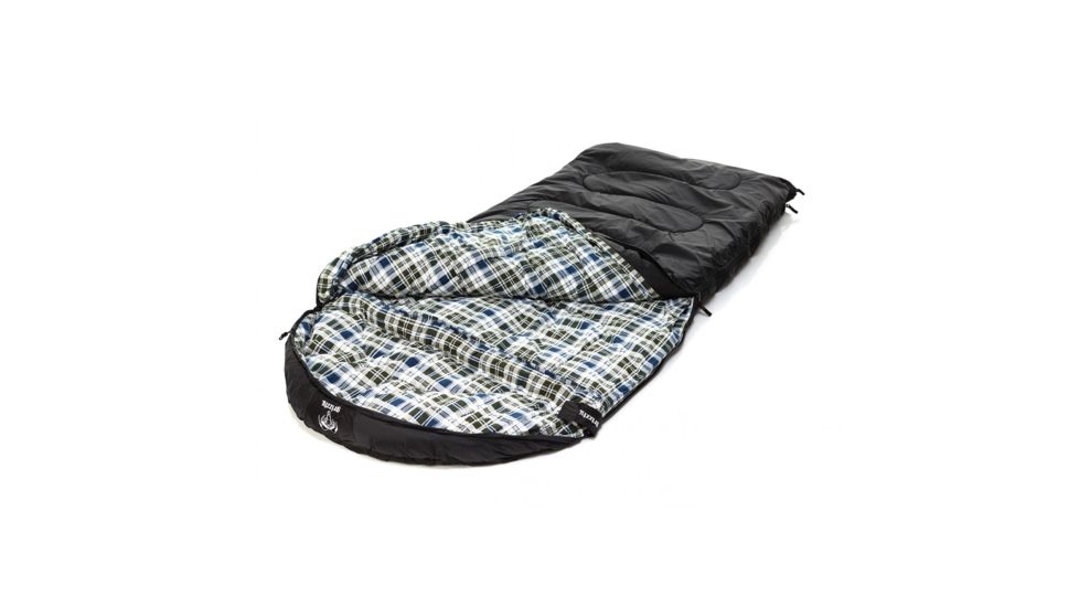 Grizzly Ripstop-50 Degree Sleeping Bag, Black, Large, 40007