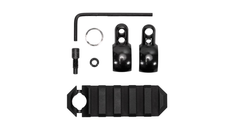 GrovTec US .630 - .675in Tube Mount Rail Barrel Band Mounted Picatinny Rail, Black, GTSW327
