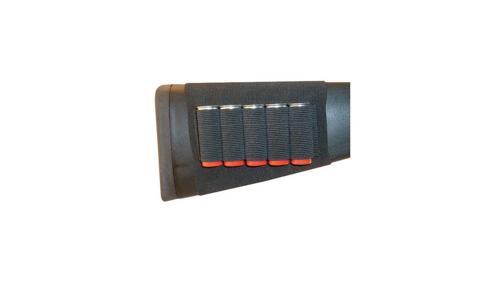 GrovTec US Buttstock Cartridge Shell Holder - Shotgun Open Style, 5 Loops, Black, GTAC82