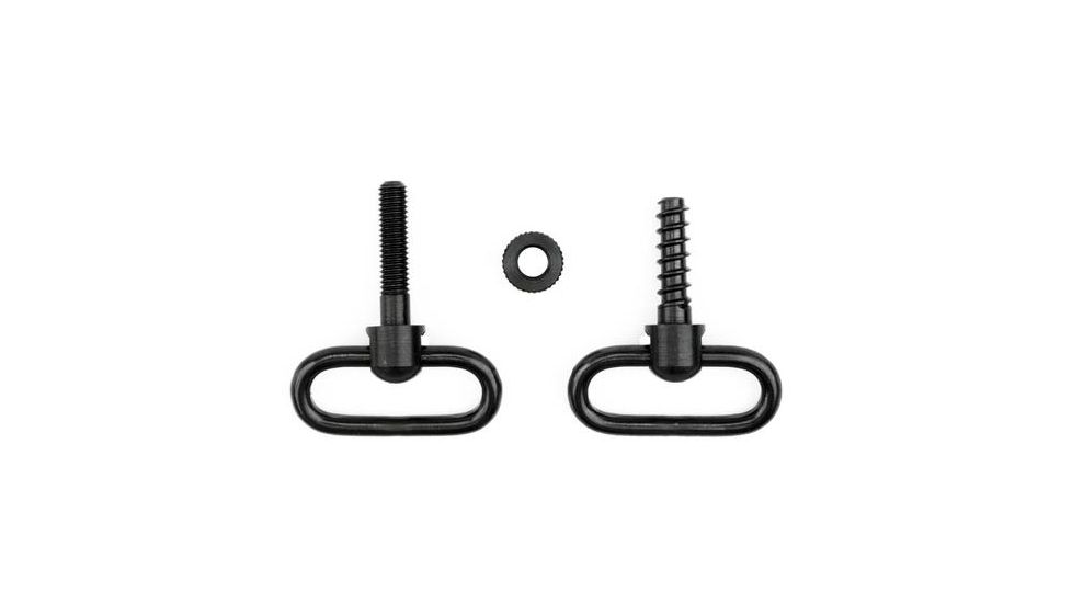 GrovTec US Non-Detachable Locking Swivel Set, 1.25in Loop, Machine Screw Forend, Black, GTSW77