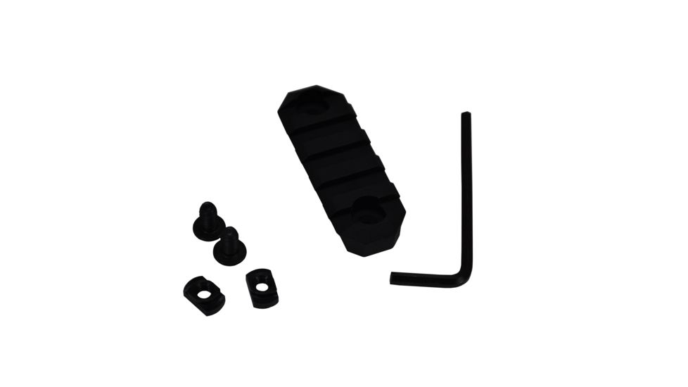 GrovTec US M-Lok Picatinny Rail, 2.2in, 5 Slot, Black, GTSW236