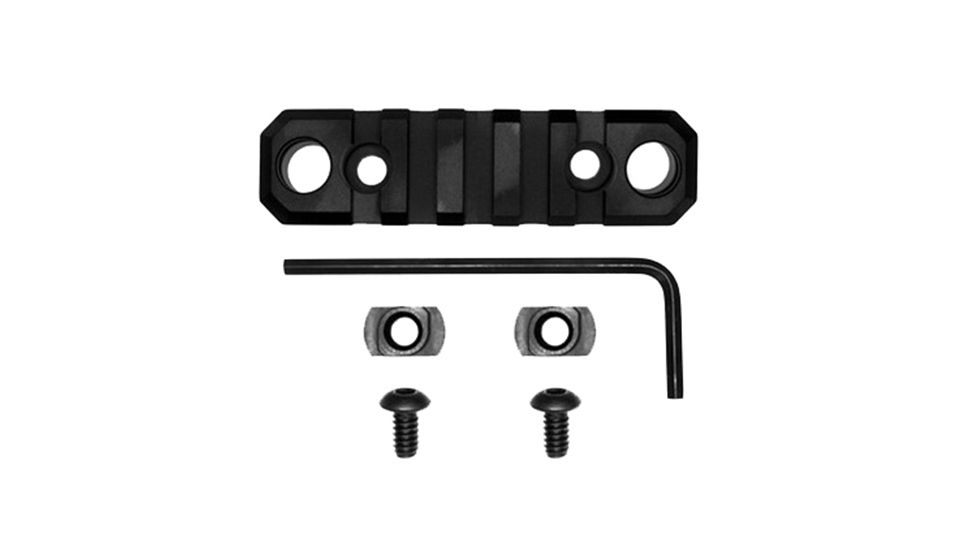 GrovTec US M-Lok Picatinny Rail, 3.1in, 5 Slot, Black, GTSW241