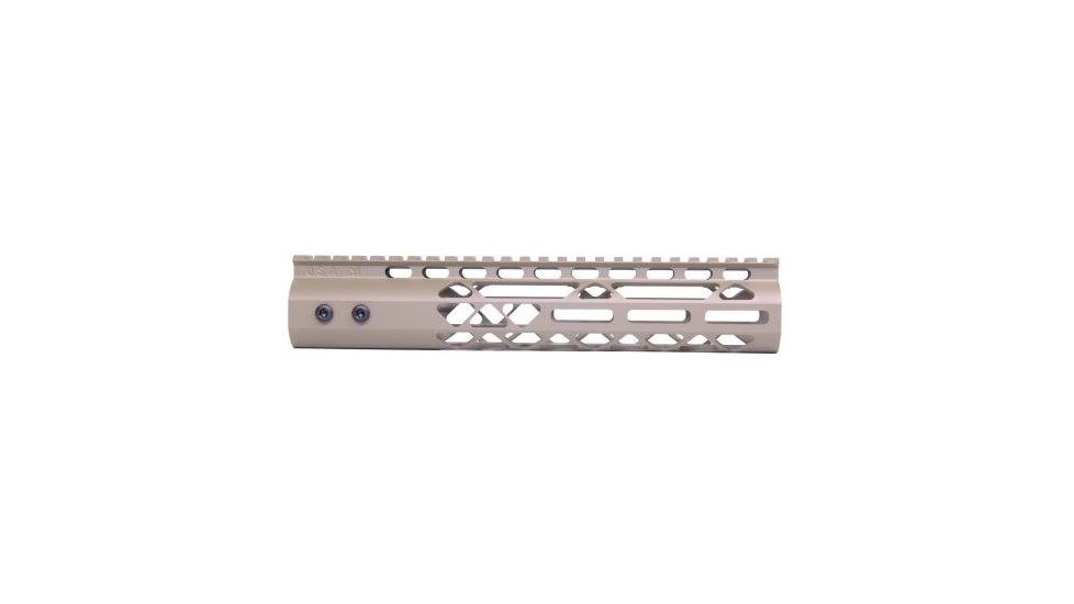 GUNTEC USA 10in Air Lite M-Lok Free Floating Handguard with Monolithic Top Rail, Flat Dark Earth GT-10MLK-AL-FDE