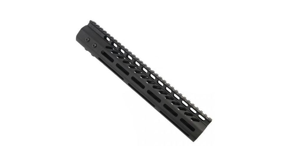GUNTEC USA 12in Ultra Lightweight Thin M-Lok System Free Floating Handguard w/Monolithic Top Rail,.308 Cal,Black GT-12MLK-308