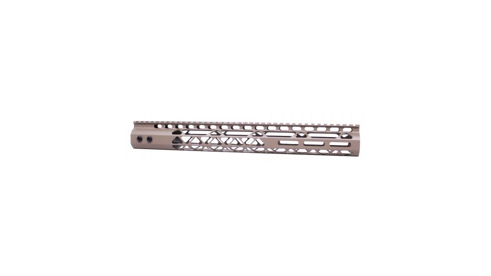 GUNTEC USA 15in Air Lite Series M-Lok Free Floating Handguard with Monolithic Top Rail, Flat Dark Earth GT-15MLK-AL-FDE