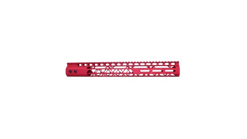 GUNTEC USA 15in Air Lite Series M-Lok Free Floating Handguard with Monolithic Top Rail, Red GT-15MLK-AL-RED