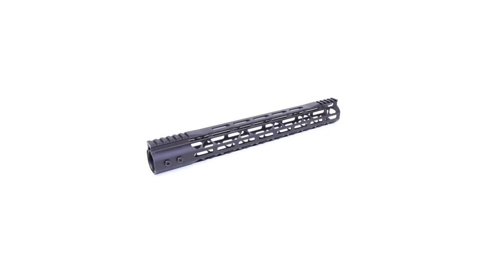 Guntec USA Mod Lite Skeletonized M-Lok Free Floating Handguard w/Monolithic Top Rail, 15in, Black, GT-15MDLTE
