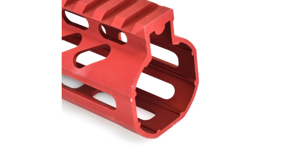 GUNTEC USA 15in Ultra Lightweight Thin M-Lok System Free Floating Handguard with Monolithic Top Rail, Red, GT-15MLK-RED