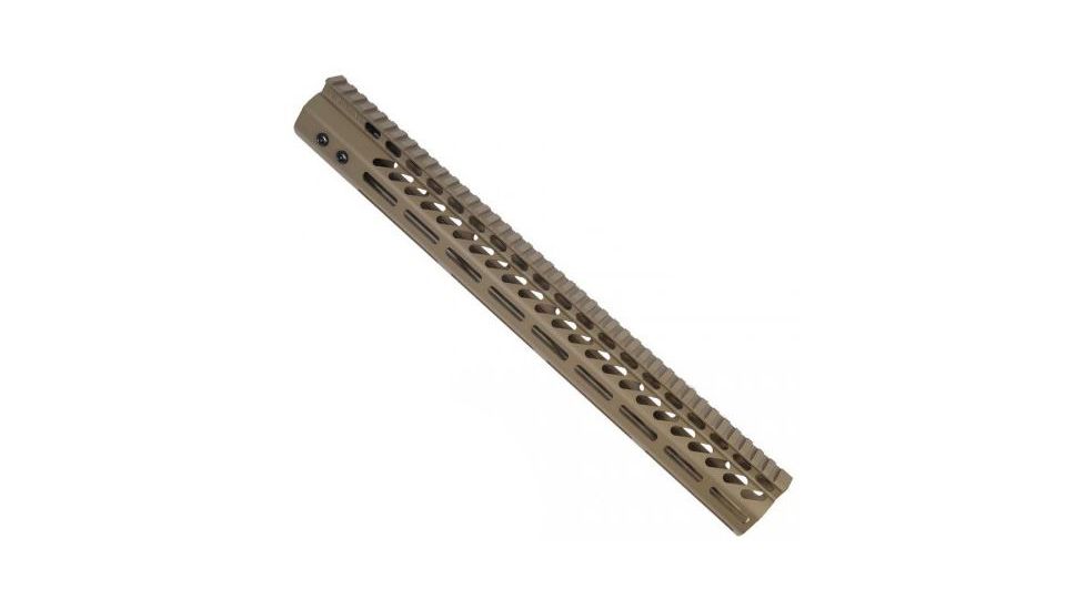 GUNTEC USA 16.5in Ultra Lightweight Thin M-Lok Free Floating Handguard w/Monolithic Top Rail,.308 Cal,Cerakote Flat Dark Earth GT-16.5MLK-308-FDE