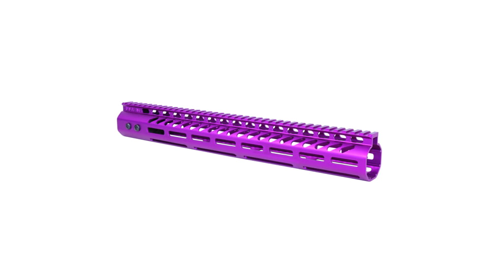 Guntec USA .308 Caliber Ultra Lightweight Thin M-LOK System Free Floating Handguard w/Monolithic Top Rail, 15in, Anodized Purple, GT-15MLK-308-PURPLE