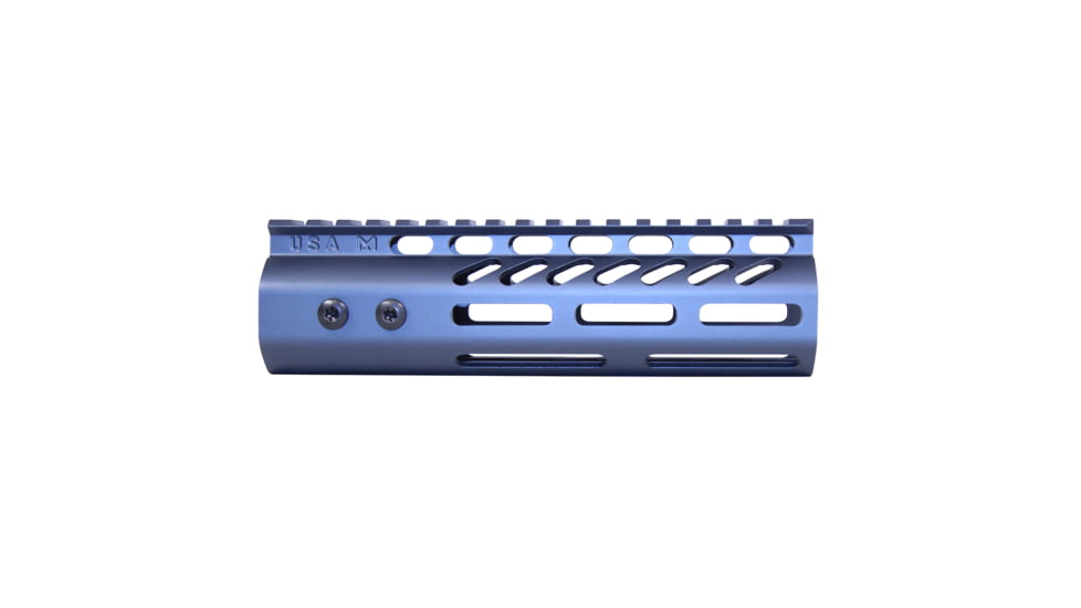 Guntec USA .308 Caliber Ultra Lightweight Thin M-LOK System Free Floating Handguard w/Monolithic Top Rail, 7in, Anodized Grey, GT-7MLK-308-GREY