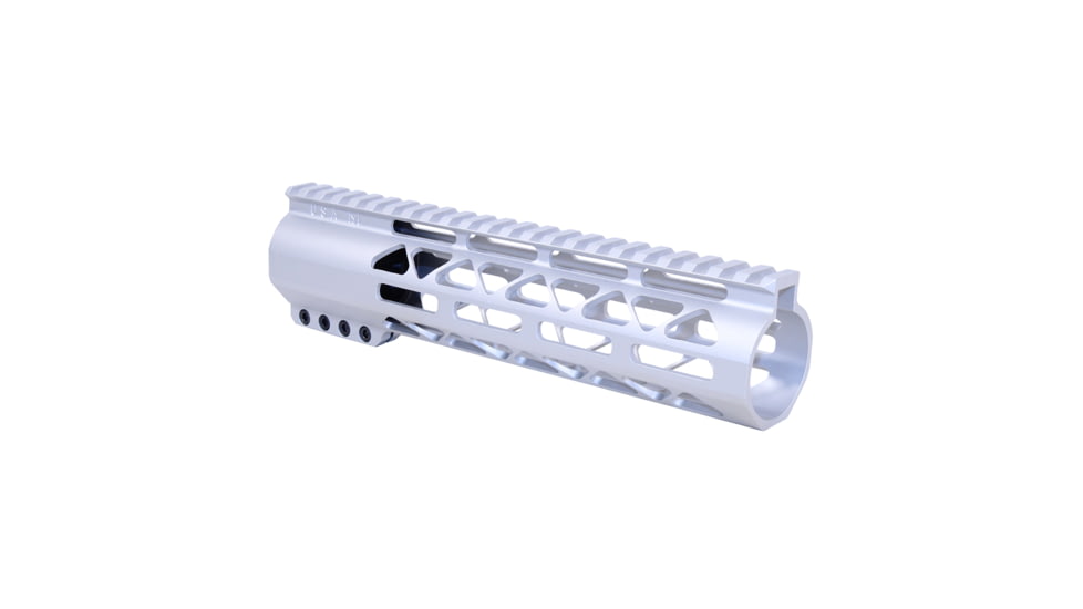 Guntec USA 9in .308 Caliber AIR-LOK Series M-LOK Compression Free Floating Handguard With Monolithic Top Rail, Anodized Clear, GT-9ALC-308-CLEAR
