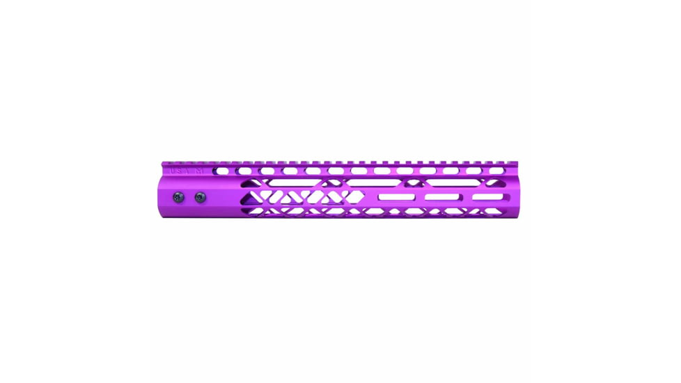 Guntec USA Air Lite M-LOK Free Floating Handguard w/Monolithic Top Rail, 12in, Purple, GT-12MLK-AL-PURPLE