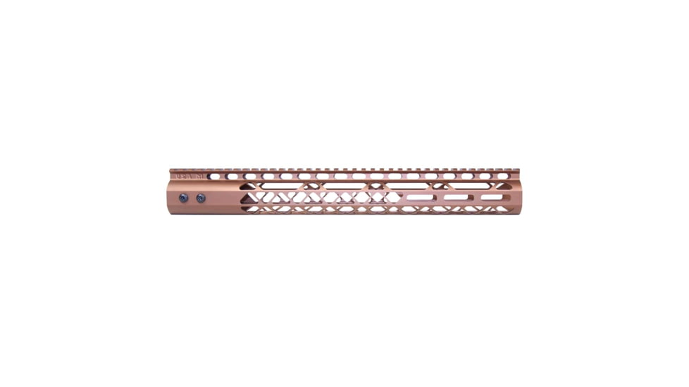 Guntec USA Air Lite M-LOK Free Floating Handguard w/Monolithic Top Rail, 15in, Bronze, GT-15MLK-AL-BRZ