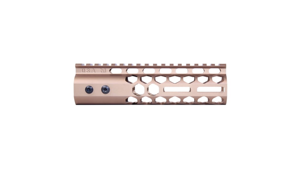 Guntec USA Air Lite Series Honeycomb M-LOK Free Floating Handguard w/ Monolithic Top Rail, 7in, Anodized Bronze, GT-7HC-AL-MLK-BRZ