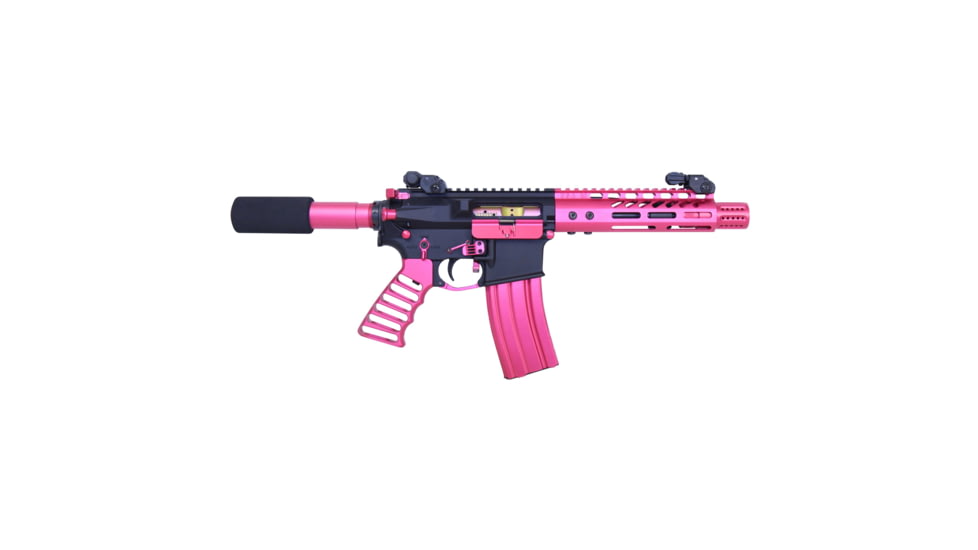 Guntec USA AR-15 Pistol Furniture Set, Anodized Rose, AR-PISTOL-SET-MLK-ROSE