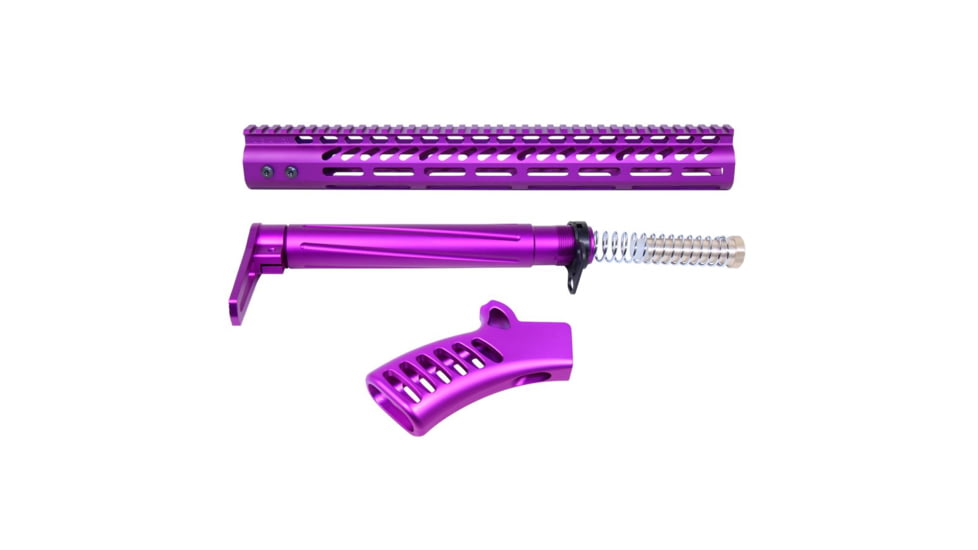 Guntec USA AR-15 Compliant Ultra Furniture Set, Anodized Purple, AR-COMP-SET-PURPLE