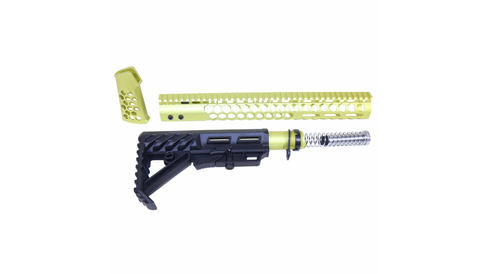 Guntec USA AR-15 Honeycomb Series Complete Furniture Set, Neon Yellow, HC-SET-G2-NY