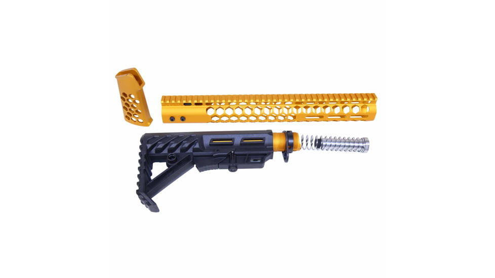 Guntec USA AR-15 Honeycomb Series Complete Furniture Set, Orange, HC-SET-G2-ORANGE