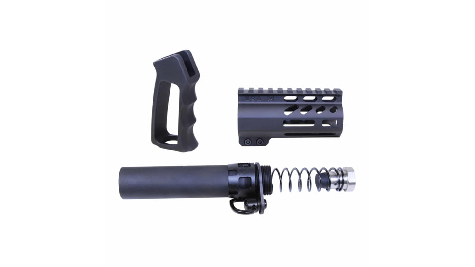 Guntec USA AR-15 Micro Pistol Furniture Set, Anodized Black, MICRO-P-SET
