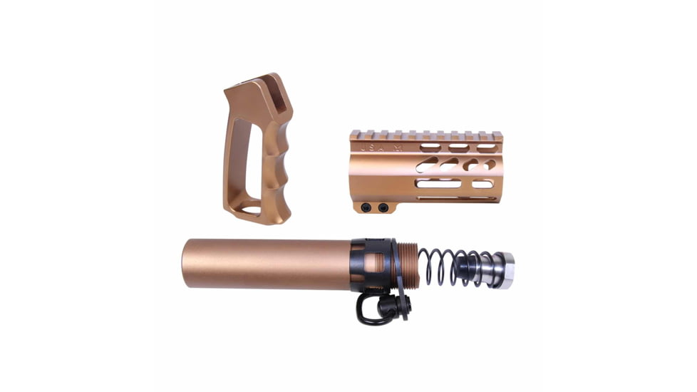 Guntec USA AR-15 Micro Pistol Furniture Set, Anodized Bronze, MICRO-P-SET-BRZ