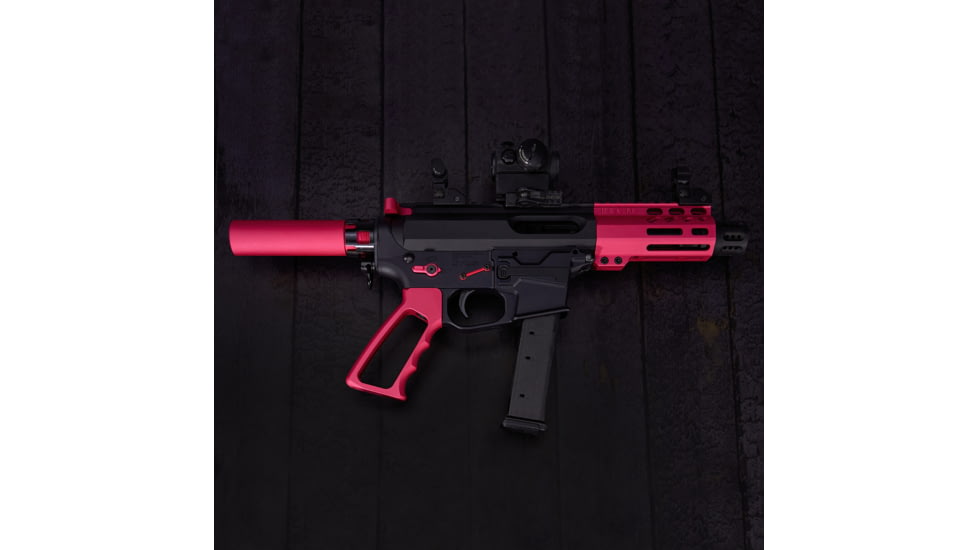 Guntec USA AR-15 Micro Pistol Furniture Set, Anodized Rose, MICRO-P-SET-ROSE