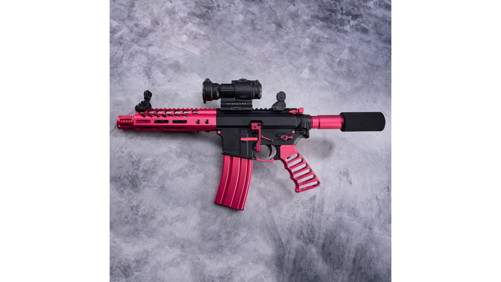 Guntec USA AR-15 Pistol Furniture Set, Anodized Rose, AR-PISTOL-SET-MLK-ROSE