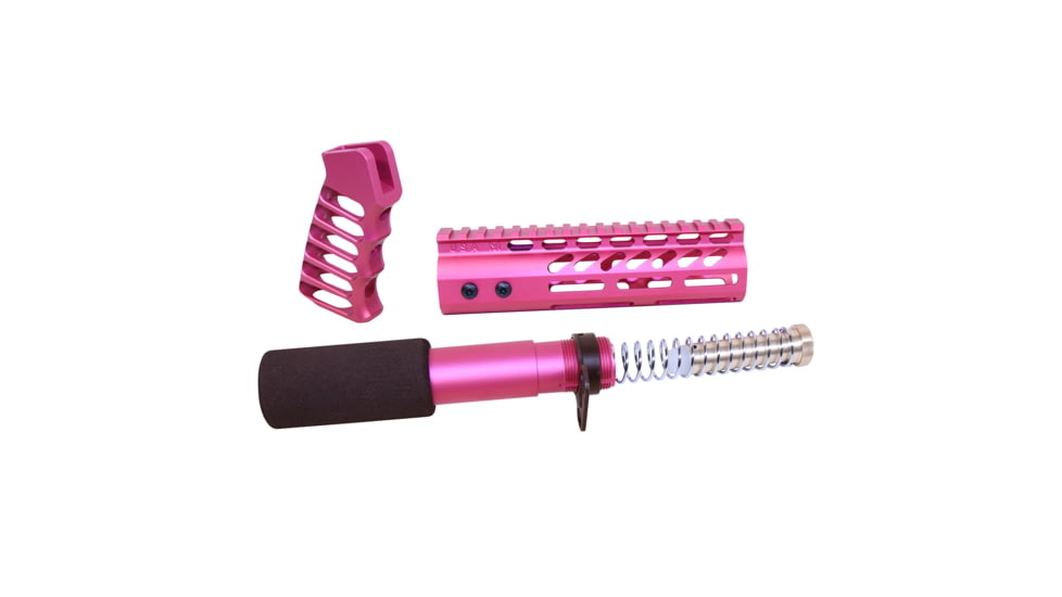 Guntec USA AR-15 Pistol Furniture Set, Anodized Rose, AR-PISTOL-SET-MLK-ROSE