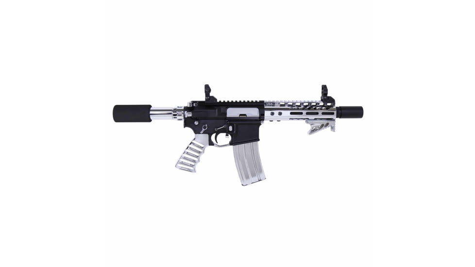 Guntec USA AR-15 Ultra Lightweight Thin M-LOK Free Floating Handguard w/ Monolithic Top Rail, 7in, Chrome, GT-7MLK-C