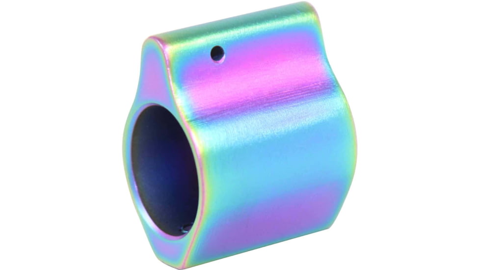 Guntec USA AR-15 STEEL LOW PROFILE GAS BLOCK MATTE RAINBOW PVD COATED, MATTE RAINBOW PVD, GT750SS-M-RPVD