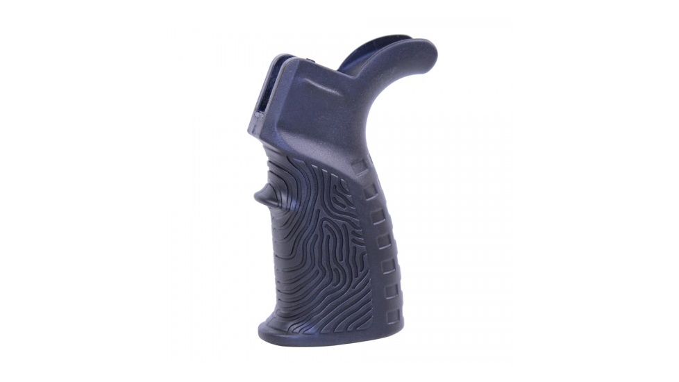Guntec USA AR-15 T37 Rubber Overmold Textured Pistol Grip, Black Rubber, ARGRIP-T37