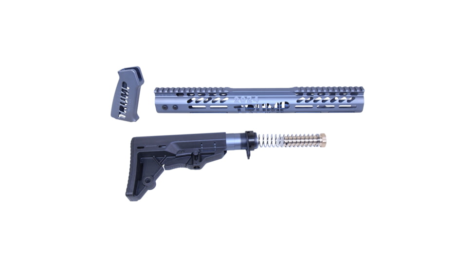 Guntec USA AR-15 Trump Series Limited Edition Furniture Set, Anodized Grey, TRUMP-SET-MIL-GREY