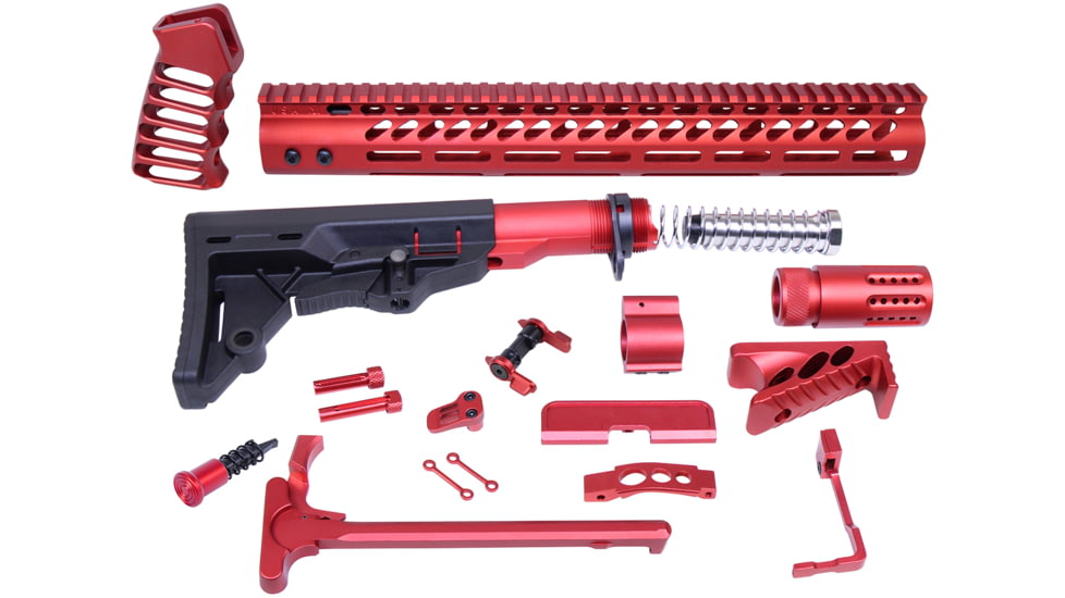 Guntec USA AR-15 Ultimate Rifle Kit, Anodized Red, ULT-RK-RED