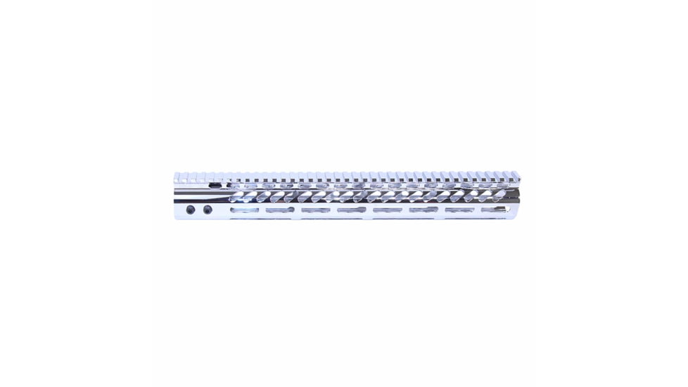 Guntec USA AR-15 Ultra Lightweight Thin M-LOK Free Floating Handguard w/ Monolithic Top Rail, 15in, Chrome, GT-15MLK-C