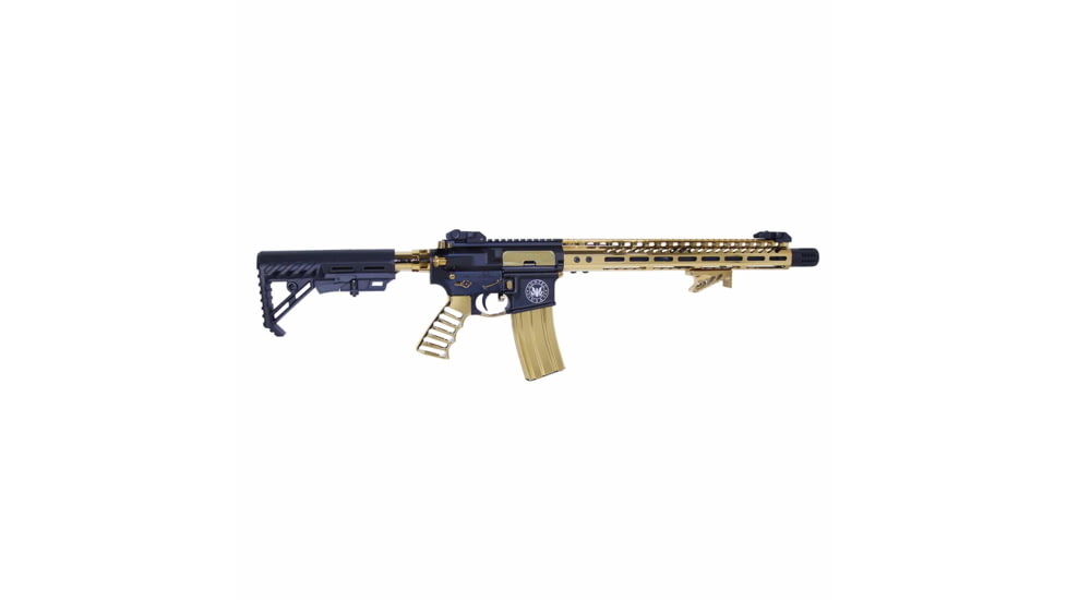 Guntec USA AR-15 Ultra Lightweight Thin M-LOK Free Floating Handguard w/ Monolithic Top Rail, 15in, Gold Plated, GT-15MLK-GLD
