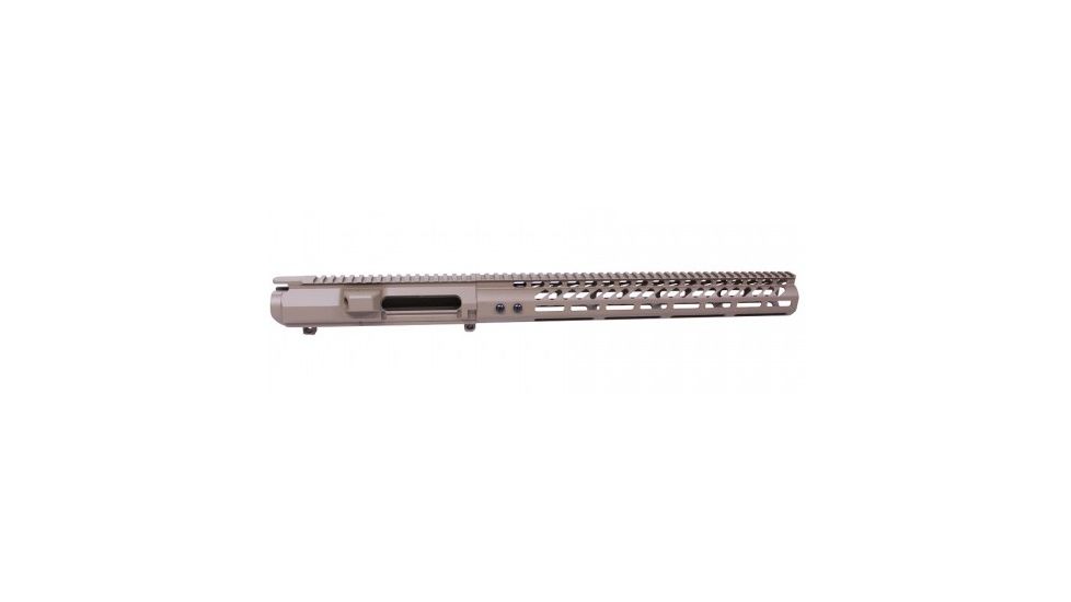 GUNTEC USA AR .308 Cal Stripped Billet Upper Receiver &amp; 15in Ultralight Series M-LOK Handguard Combo Set, Flat Dark Earth, GT-UPPER-SET-FDE-15MLK-308