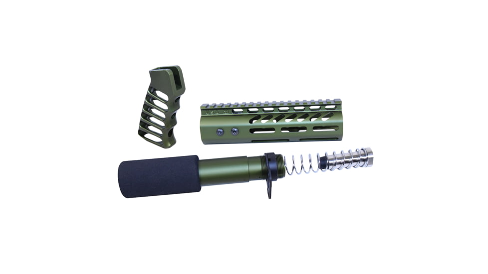 Guntec USA AR .308 Pistol Furniture Set, Anodized Green, AR-PISTOL-SET-MLK-308-GRE