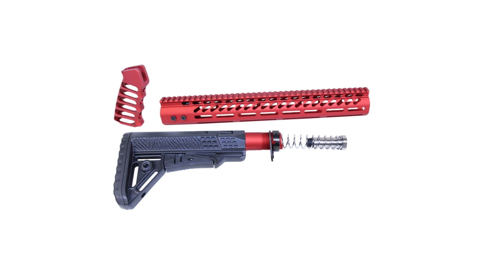 Guntec USA AR .308 Ultralight Series Complete Furniture Set, Red, ULTRA-SET-308-RED